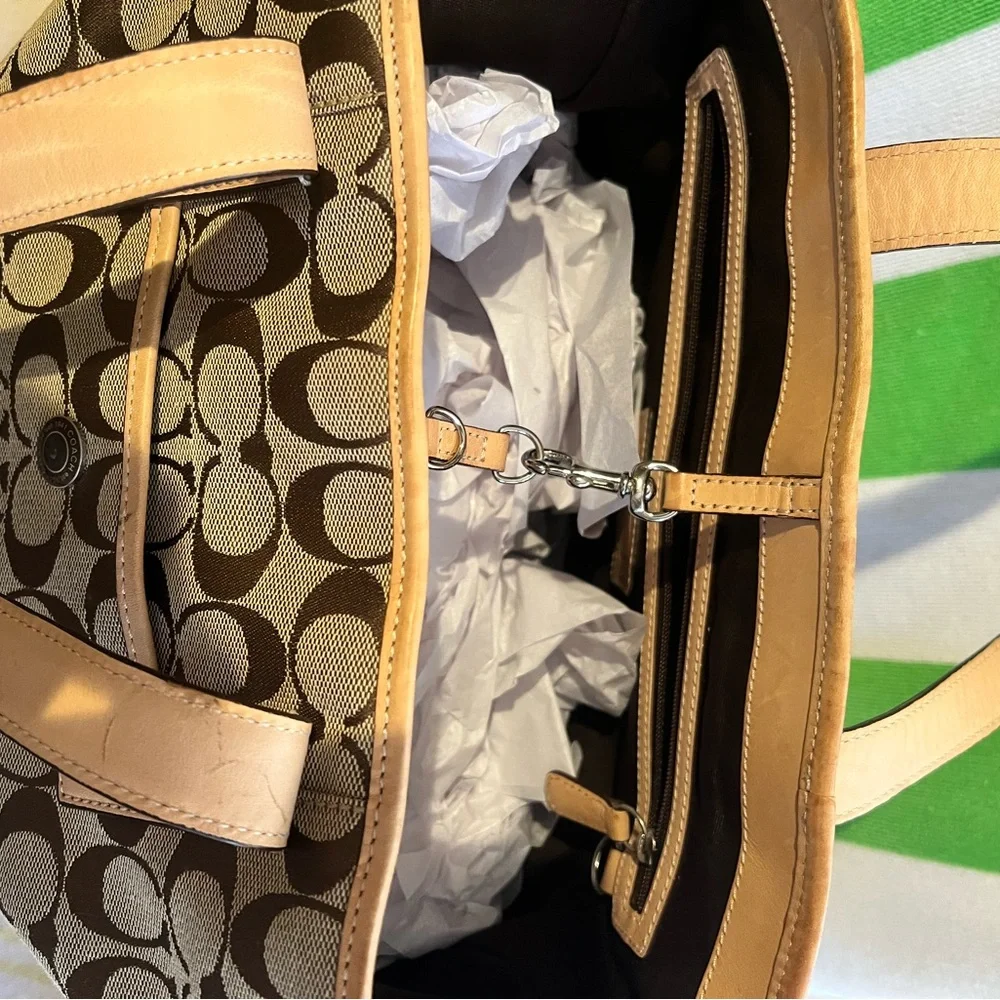 Coach Brown Signature Tote Bag - Picture 7 of 10